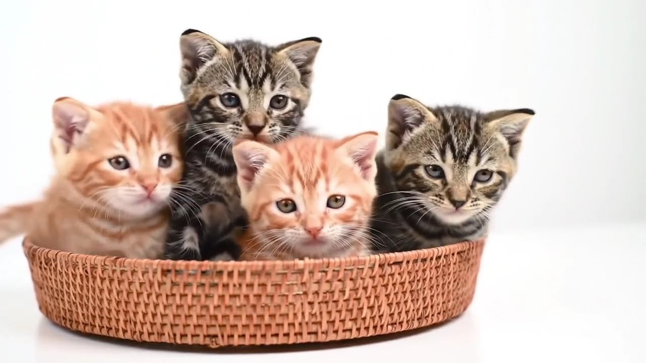Ginger Kittens Snuggle in a Wicker Basket 🐱🧡 