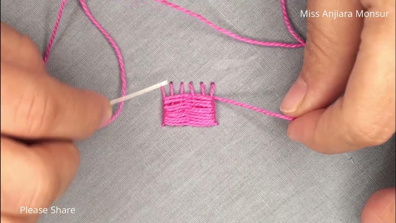 Embroidery Basic Stitch, Woven Bar Stitch, Diamond Eyelet Stitch