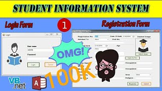VB.NET Student Information System | Login Form & Registration Form |using MS Access DataBasse #1