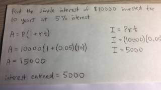 Finding the Simple Interest Earned from an Investment (Example)