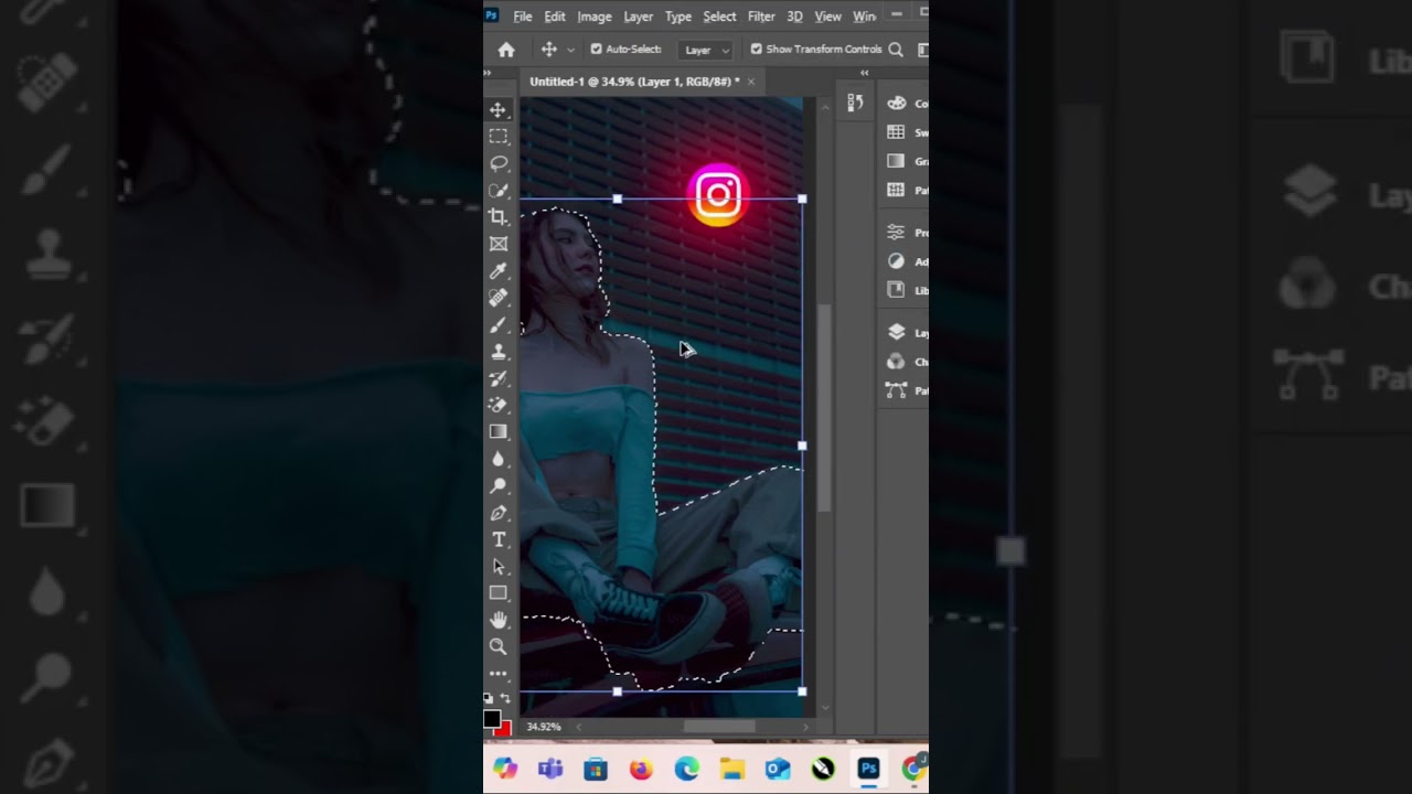 How to make Realistic glow effect Using Photoshop - #shorts