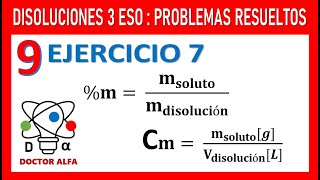 9️⃣CURSO DISOLUCIONES 3ESO [Ejercicios Resueltos]⚗️EJ7 Tenemos 400mL de disolución cuya densidad es