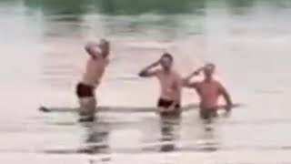 salute on a sinking boat.