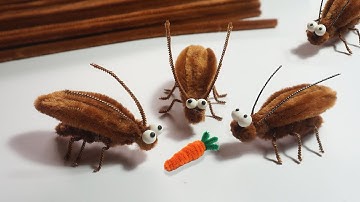 How to Make a Cute Cockroach out of Pipe Cleaner | Easy Pipe Cleaner Animals tutorial for beginers