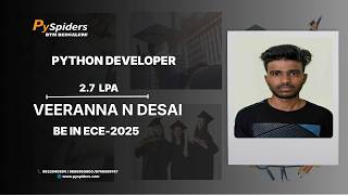 Placement Success Story  | Veeranna N Desai | Python  Developer  |  PySpiders BTM Branch