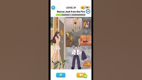 Annoying Puzzle Game - Level 57 - Rescue Jack from the fire.