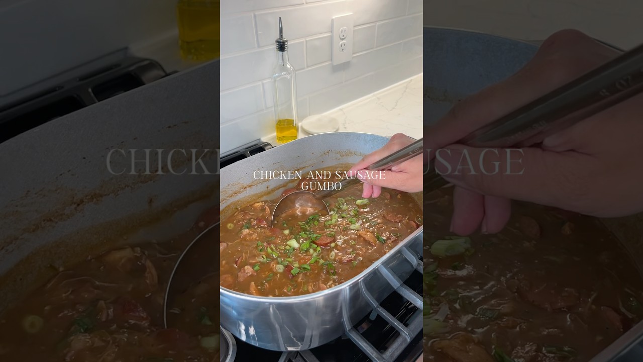 Chicken and Sausage Gumbo #recipe #cajun #cooking #yummy #food #gumbo #dinner #foodie