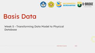 Transformasi ERD ke Physical Database. Part 1