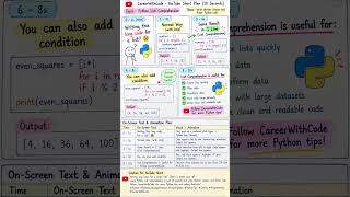 🐍 Python List Comprehension in 10 Seconds! ⚡@CareerWithCode-y9b