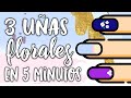 #MANICURADE5MINUTOS · 3 UÑAS FLORES FACILES  🌺