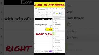 Link in Excel with shapes#shorts #youtubeshorts #excelsheets