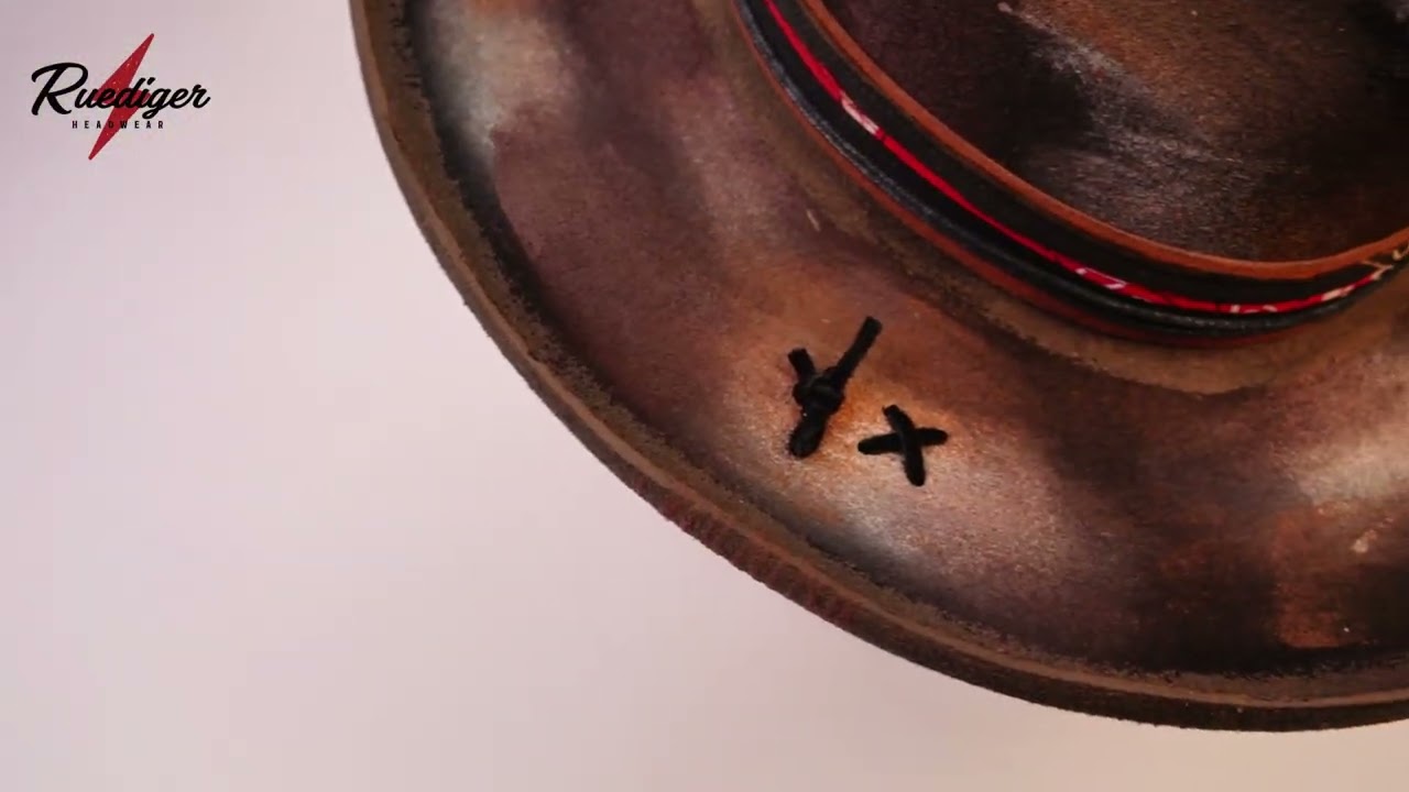 Ember - Burned Distressed Handcrafted Stiff Pencil Brim Fedora Hat