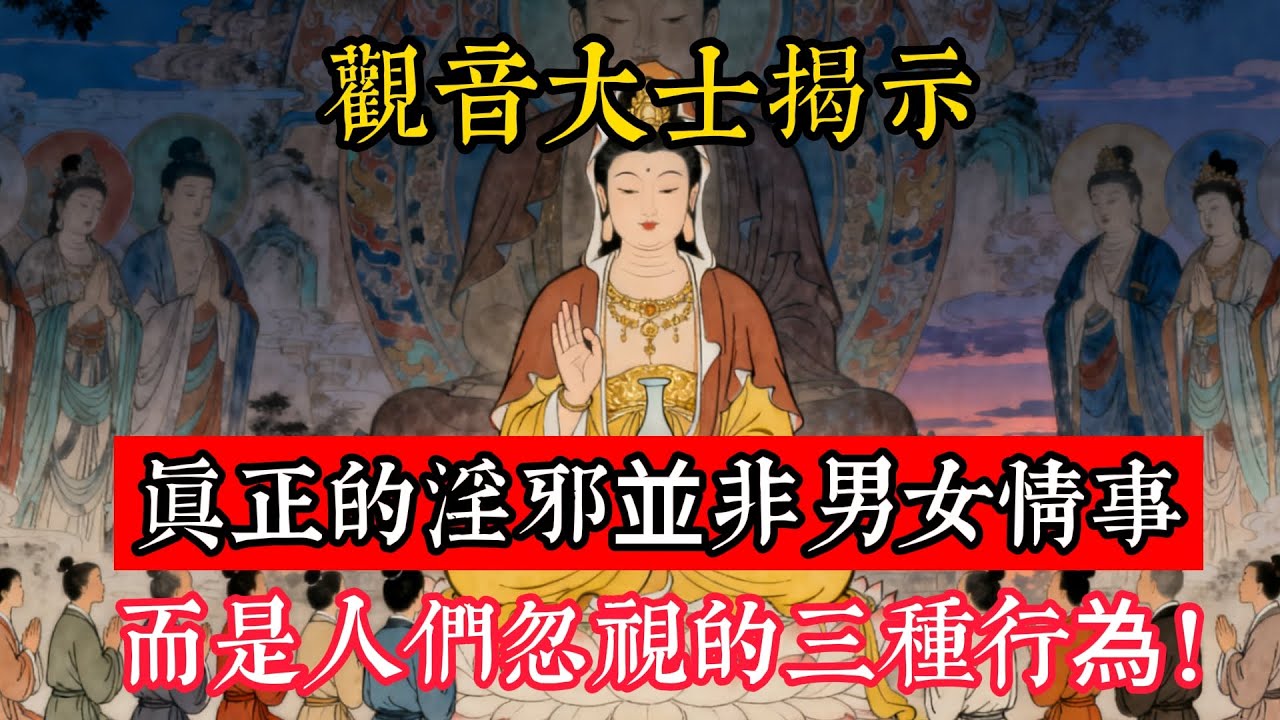 觀音大士揭示：真正的淫邪並非男女情事，而是人們忽視的三種行為！#立地成佛#念佛修行#因果正見#修行障礙化解#生死因果#佛学#佛教