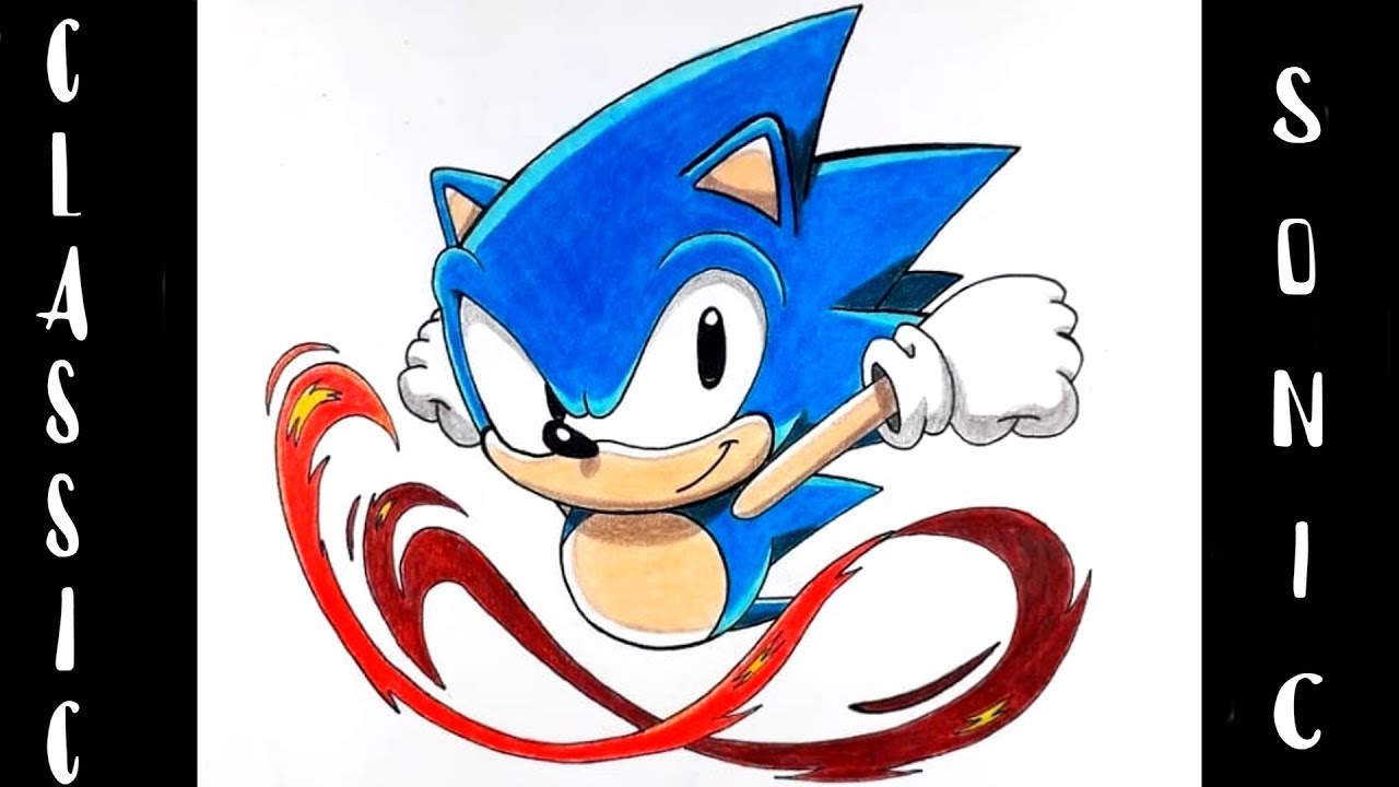 Dibujando a classic sonic (speed drawing) - YouTube