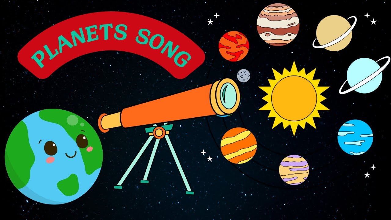 Planets in a Row, Watch Them Glow!" -Kids sing along