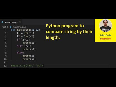 Python program to compare string by their length - YouTube