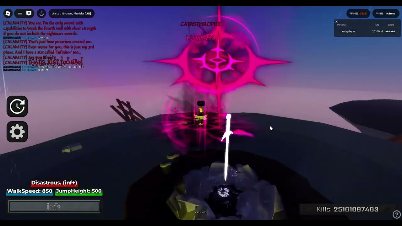 Calamity showcase and curse update KSFU (Killstreak Sword Fighting Universe)