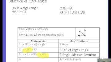 2.7, 2.8 Proofs: Definition of Right Angle