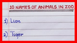 Names of Animals in Zoo | in English | 5 Names | 10 Names of Animals in Zoo | Zoo Animals name