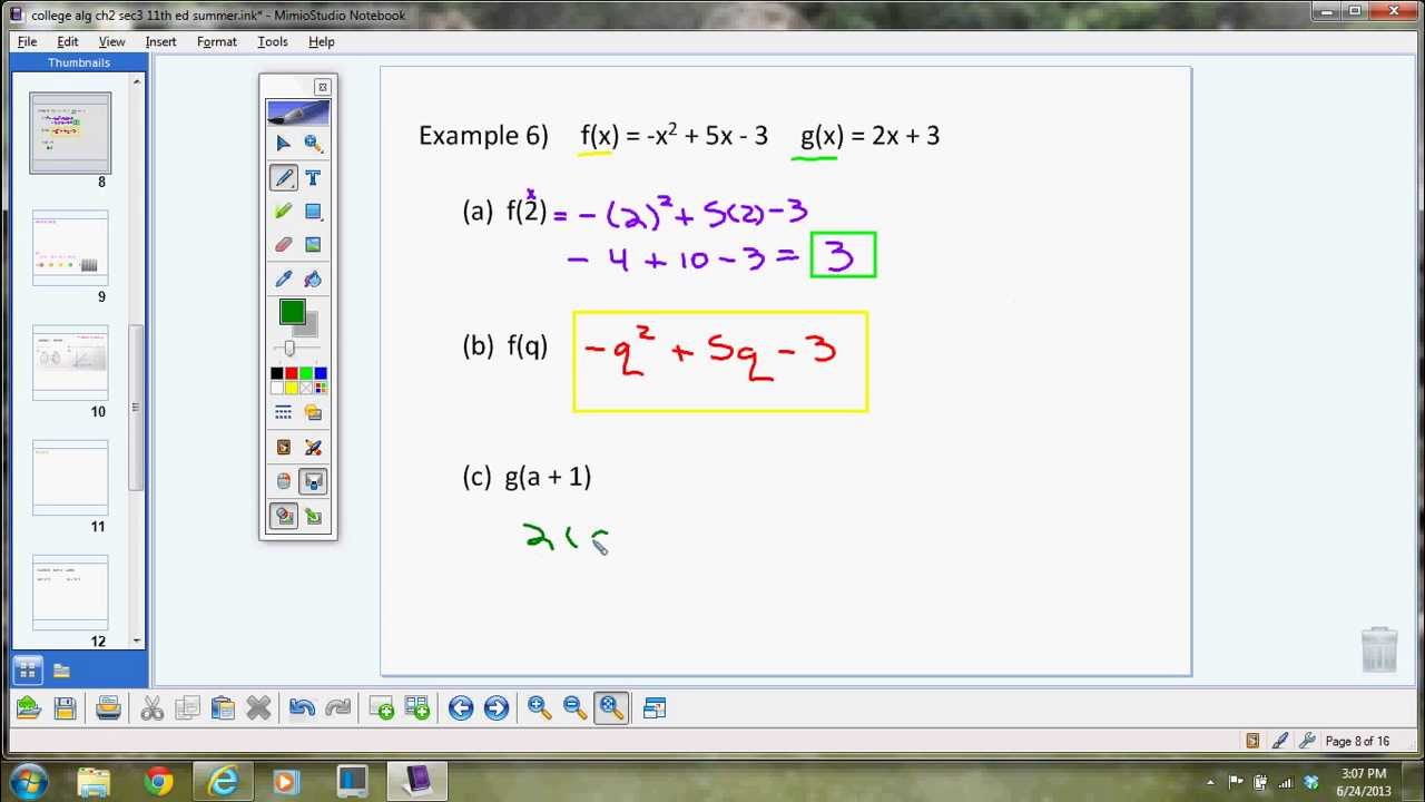 College Algebra - Functions, Solving f(x) and f(#) - YouTube