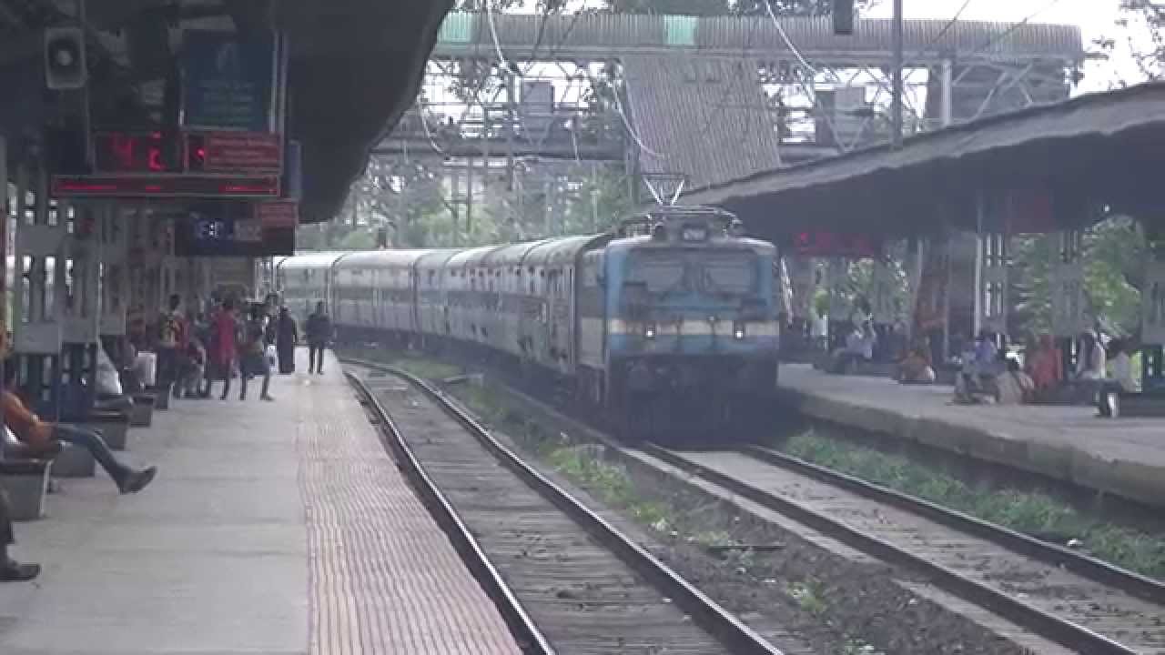 Pune Bhusaval Express Behind Overpowering 5350Hp WAG-7 Locomotive at Beautiful Khadavli Station