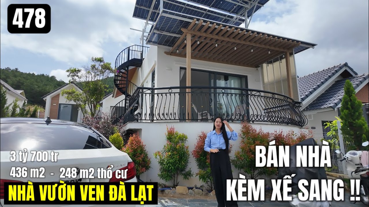(NGƯNG BÁN)Bán nhà kèm xế sang định cư Mỹ 436m2 248 m2 thổ cư tặng hệ thống năng lượng mặt trời