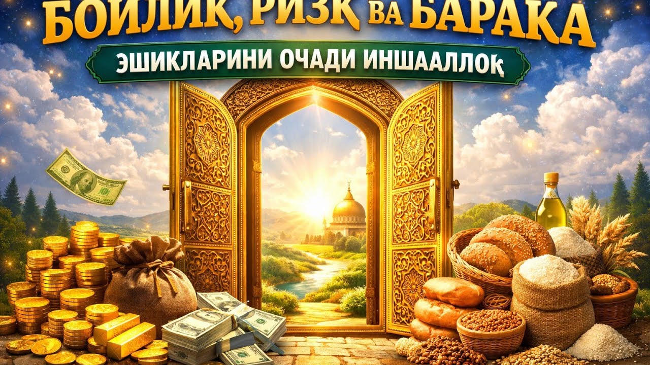 БОЙЛИК, РИЗҚ ВА БАРАКА ЭШИКЛАРИНИ ОЧАДИ ИНШААЛЛОҲ