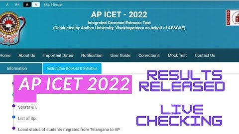 AP ICET 2022 Results Released # Live AP ICET Results Checking #ICET#MBA#MCA#ICET Rank Card