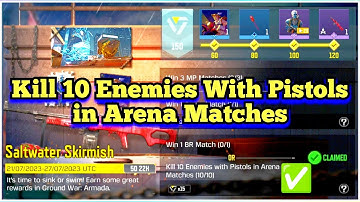 Call Of Duty Mobile Kill 10 Enemies With Pistols in Arena Matches Task Complete