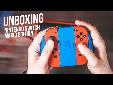 Unboxing Nintendo Switch Mario Red & Blue Edition