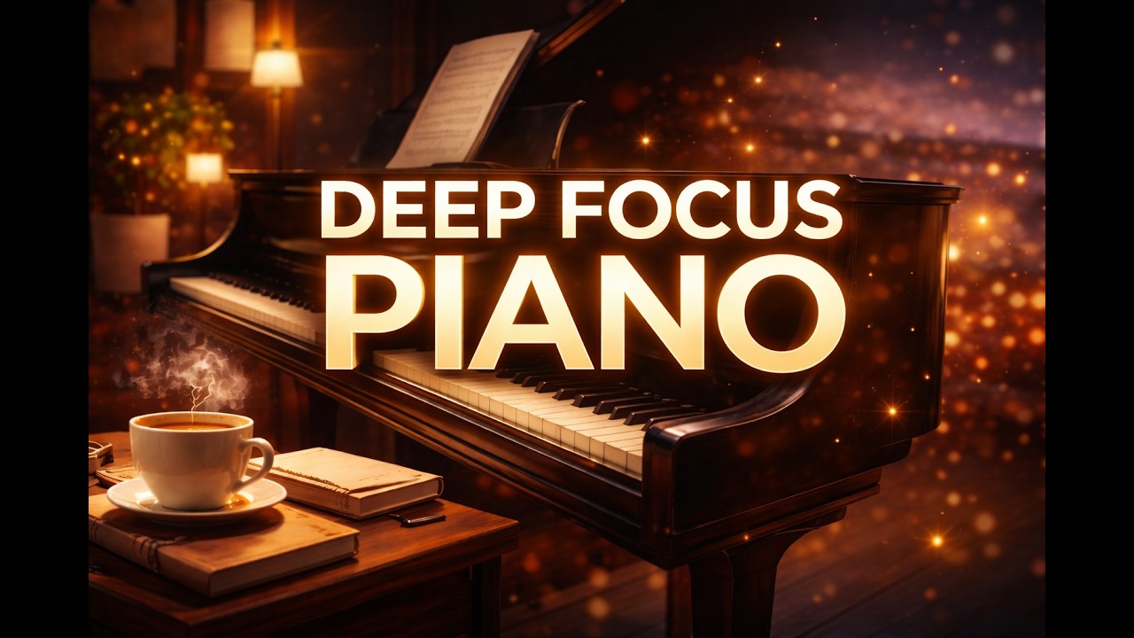 Deep Focus Piano – 1 Hour 38 Minutes Relaxing Study Music for Concentration & Productivity