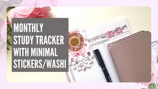 MONTHLY STUDY TRACKER BULLET JOUNAL | Minimalist Bullet Journal Spread Ideas | Fauxbonichi Weeks