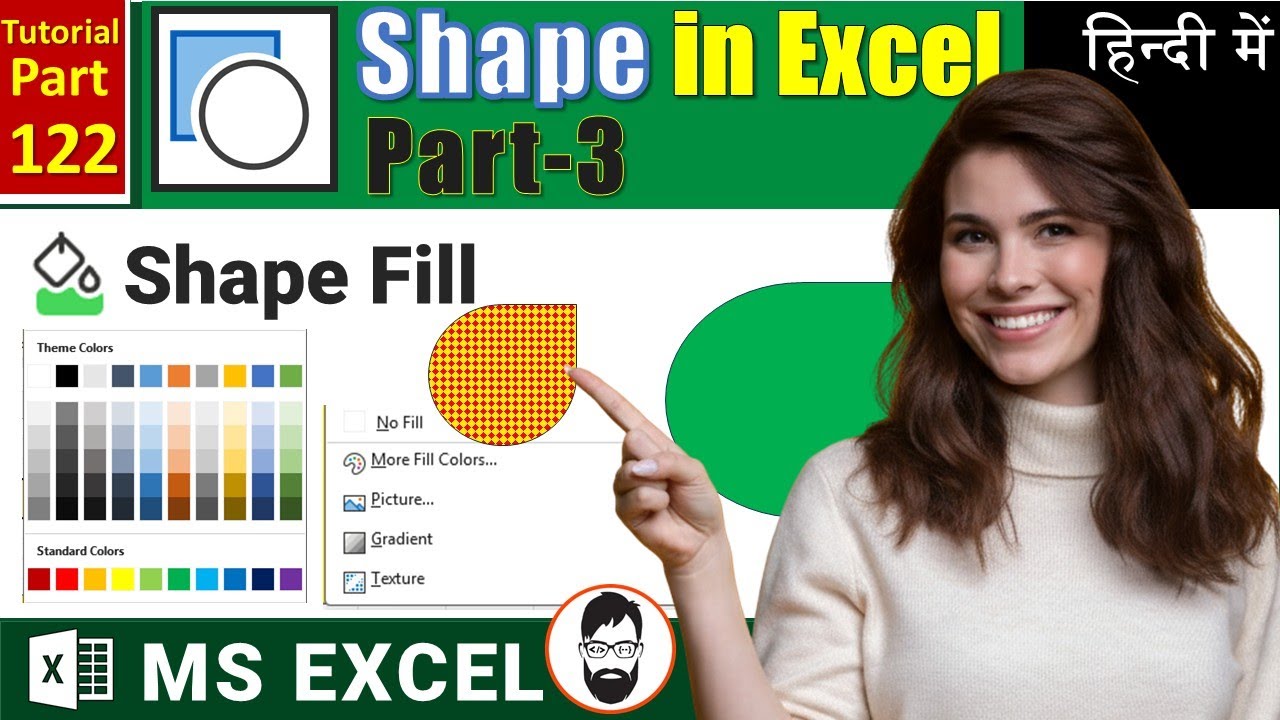 MS-EXCEL-122-Shape Fill in Excel 💡 Complete Tutorial – Solid, Gradient, Texture & Picture Fill ✔️