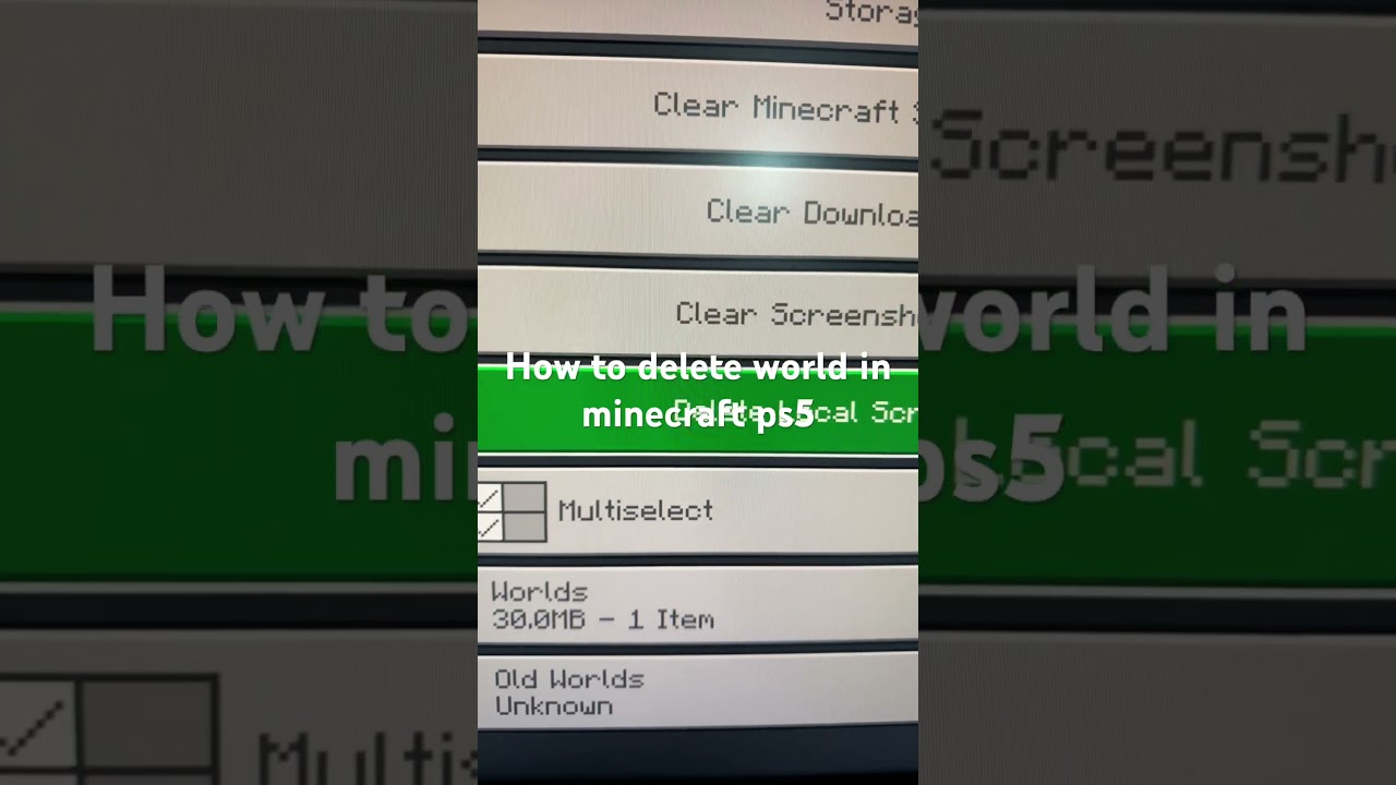 How to delete world in minecraft ps5