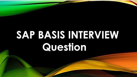 SAP Basis Interview Questions|| Part 5