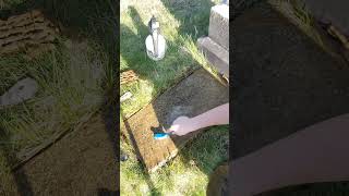 cleaning the stone of Civil War veteran Jacob Lyman #gravegeeks