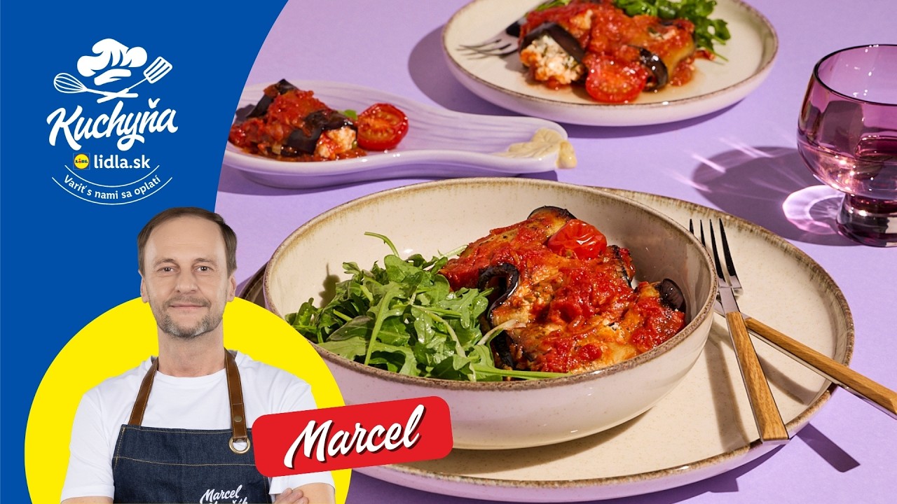 Baklažánové rolky s gréckym syrom, olivami a paradajkami 🍆🍎 | Marcel Ihnačák | Kuchyňa Lidla