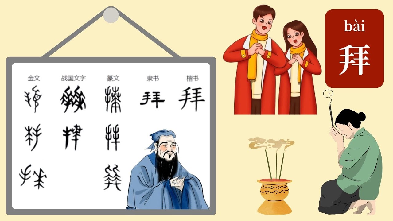 汉字“拜”及其日常用法 | The Origin, Evolution & Common Usage of 