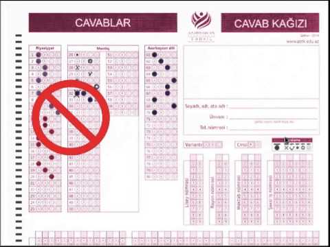 Qebul 2014 cavab kagizinin doldurulmasi