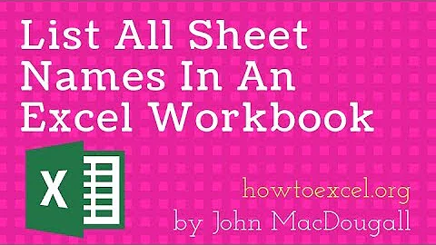 List All Sheet Names In An Excel Workbook With & Without VBA