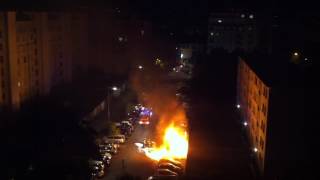 Voitures incendiées - Grenoble/Saint Martin d&#39;Hères - 21 juin 2017 (fête de la musique)