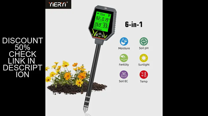 Yieryi Soil Tester High Accuracy 6-in-1 PH Meter Digital Plant Moisture Sensor Hygrometer Hydroponic