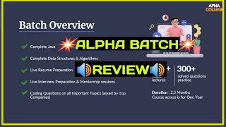 Review on Alpha batch || Java placement course of @Apna College 2022 || Overview after following..?