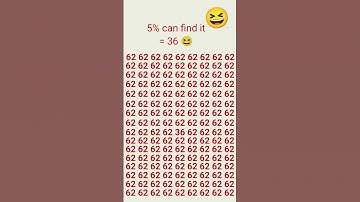 5% only can find 36 in under 6 sec. #find #oddoneout #shorts #shortvideo  #spot #maths #iq #puzzle