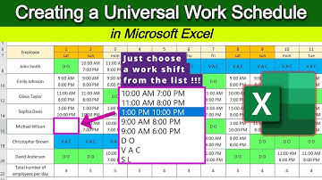 Maak uw perfecte werkschema in Excel