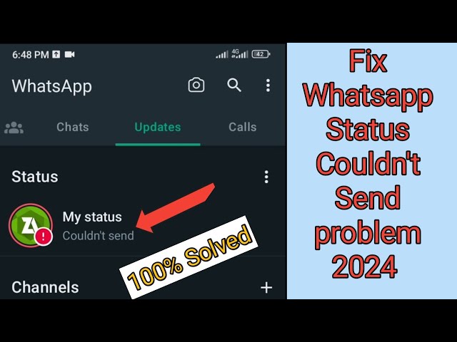 How to fix couldn't send Whatsapp status problem 2024 class=