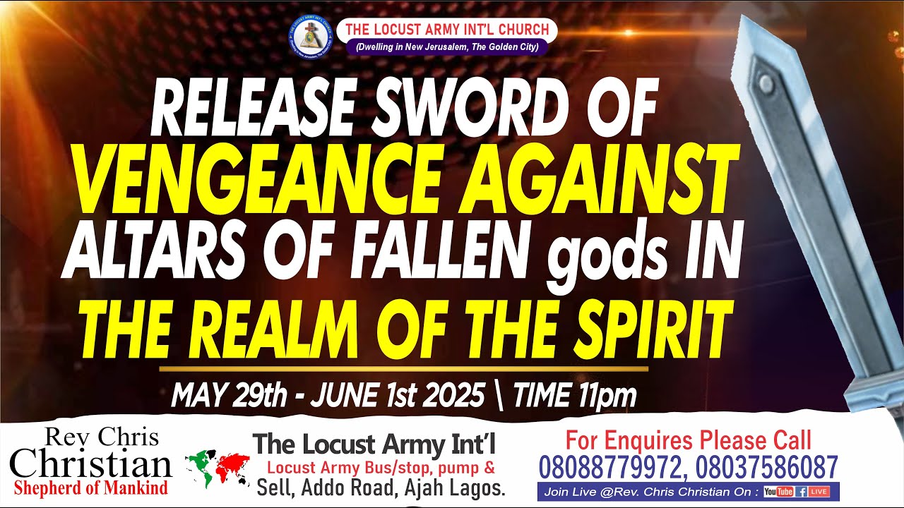 RELEASE SWORD OF VENGEANCE AGAINST ALTARS OF FALLEN gods IN THE REALM OF THE SPIRIT