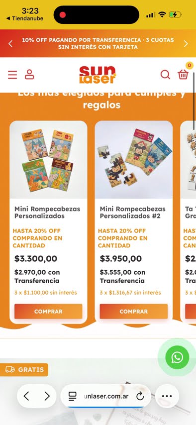 Tienda online de Sun Láser diseñada por Julieta Tiendas Online