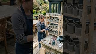 Disposable Plastic Cups Into Elegant Concrete Flower Pots.#backyard #shorts #ai #diy