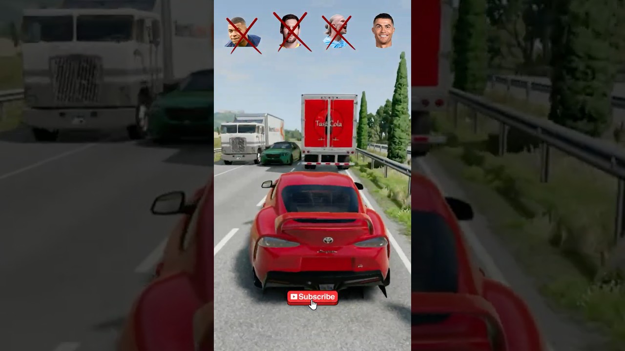 CR7 vs MESSİ vs Mbappe vs Neymar vs Ronaldo Characters⚽️#beamngdrive #simulator #football #ronaldo